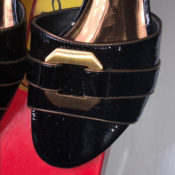 NWT Talbots Beckham Black Leather Sandals Size 8.5 - Picture 4 of 6